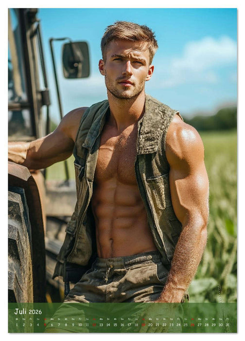 Muskeln, Heu und Herz - Sexy Männer vom Dorf (CALVENDO Premium Wandkalender 2026)