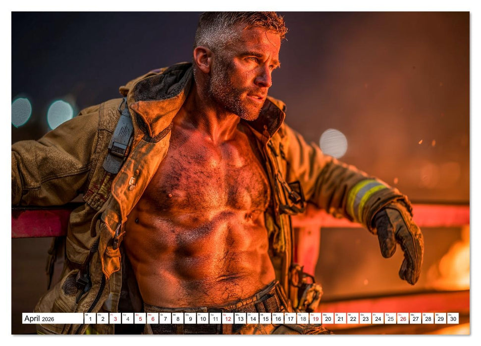 Feuerwehrmänner - Sexy Körper und heiße Flammen (CALVENDO Wandkalender 2026)