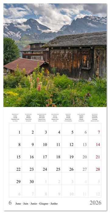 Suisse - Le poumon vert de l'Europe (CALVENDO Calendrier mensuel 2026)