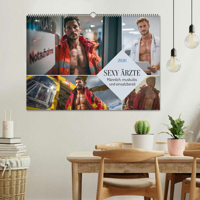 SEXY ÄRZTE - Männlich, muskulös und einsatzbereit (CALVENDO Wandkalender 2026)
