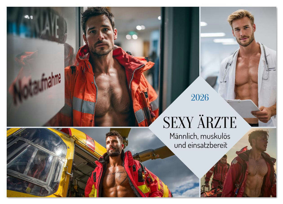 SEXY ÄRZTE - Männlich, muskulös und einsatzbereit (CALVENDO Wandkalender 2026)