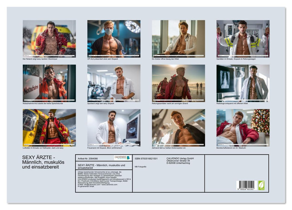 SEXY ÄRZTE - Männlich, muskulös und einsatzbereit (CALVENDO Wandkalender 2026)