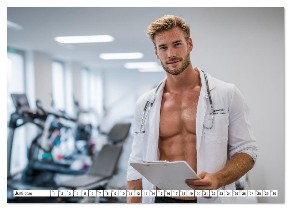 SEXY ÄRZTE - Männlich, muskulös und einsatzbereit (CALVENDO Wandkalender 2026)