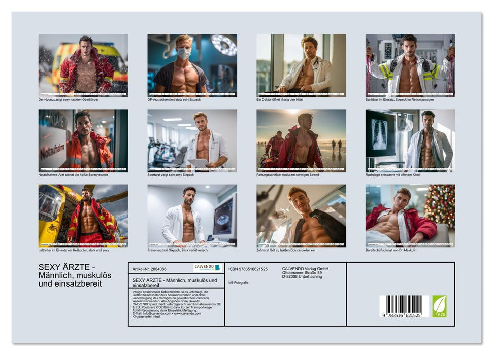 SEXY ÄRZTE - Männlich, muskulös und einsatzbereit (CALVENDO Premium Wandkalender 2026)