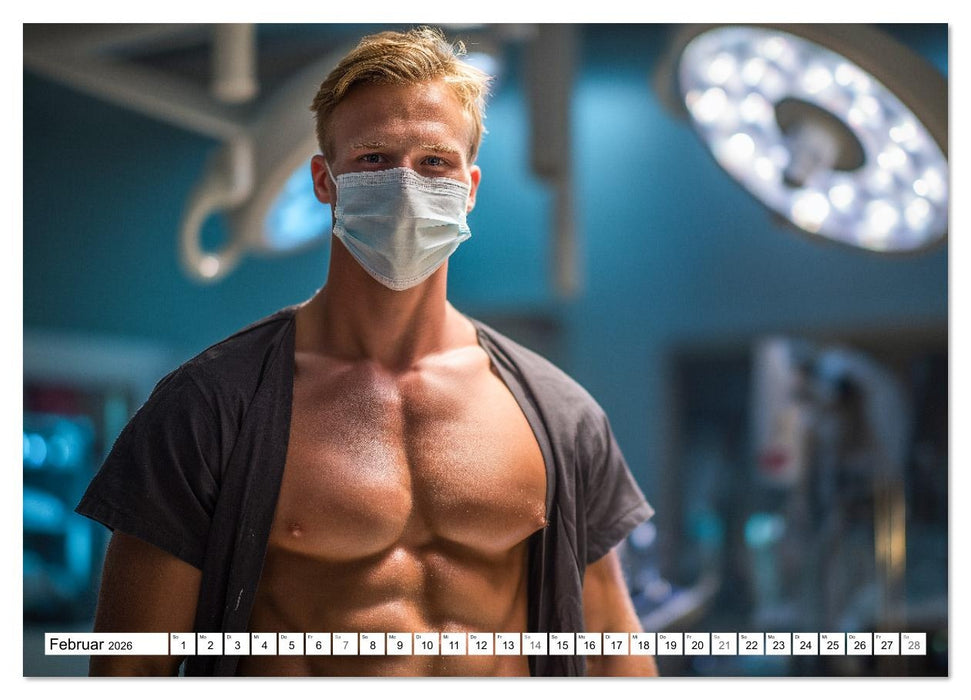 SEXY ÄRZTE - Männlich, muskulös und einsatzbereit (CALVENDO Premium Wandkalender 2026)