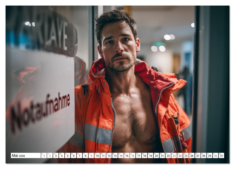 SEXY ÄRZTE - Männlich, muskulös und einsatzbereit (CALVENDO Premium Wandkalender 2026)