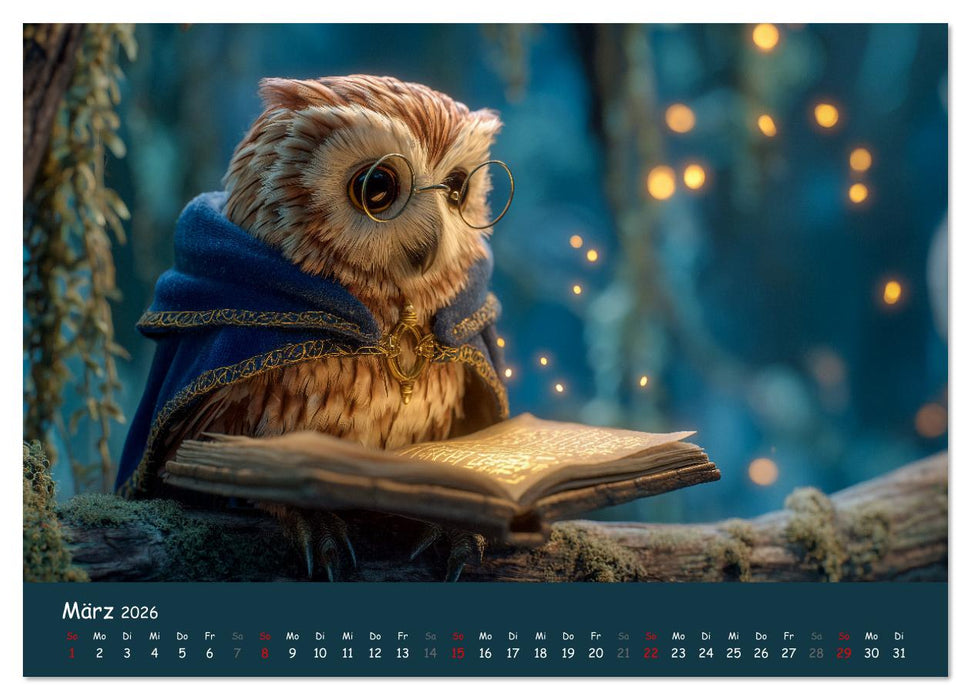 Magischer Märchenwald - Kinderkalender mit Tier-Zauberern (CALVENDO Wandkalender 2026)