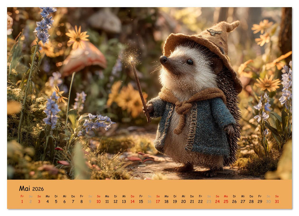 Magischer Märchenwald - Kinderkalender mit Tier-Zauberern (CALVENDO Wandkalender 2026)