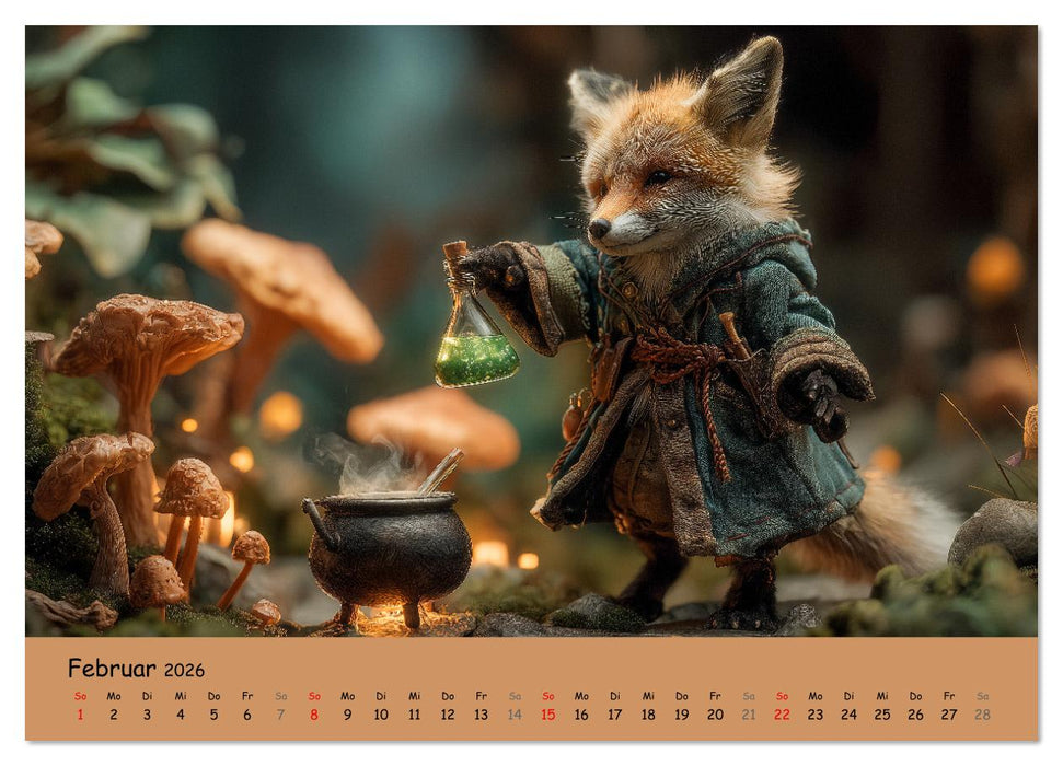 Magischer Märchenwald - Kinderkalender mit Tier-Zauberern (CALVENDO Premium Wandkalender 2026)