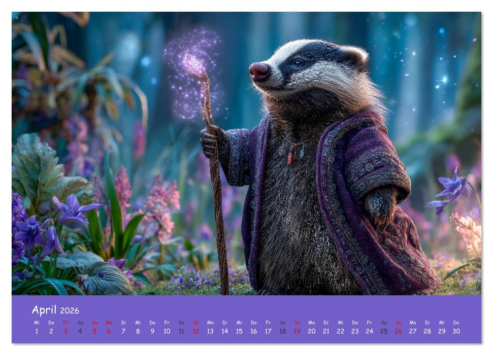 Magischer Märchenwald - Kinderkalender mit Tier-Zauberern (CALVENDO Premium Wandkalender 2026)