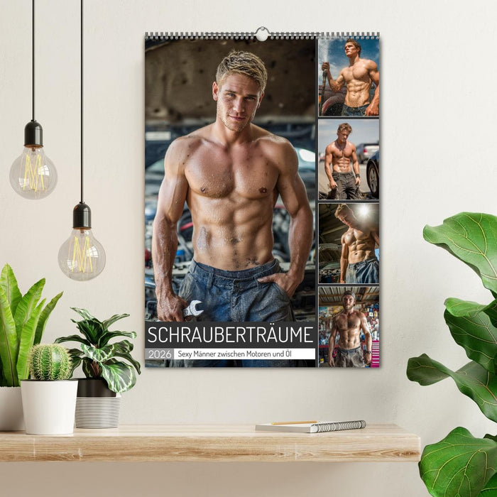 Schrauberträume - Sexy Männer zwischen Motoren und Öl (CALVENDO Wandkalender 2026)