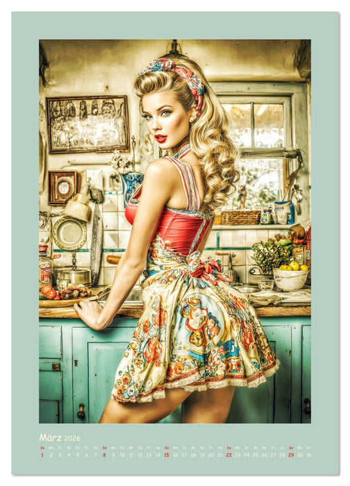 Flair der 50er Jahre. Girls im nostalgischen Pin-up-Stil (CALVENDO Wandkalender 2026)