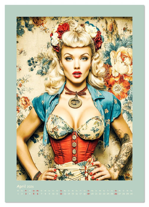 Flair der 50er Jahre. Girls im nostalgischen Pin-up-Stil (CALVENDO Wandkalender 2026)