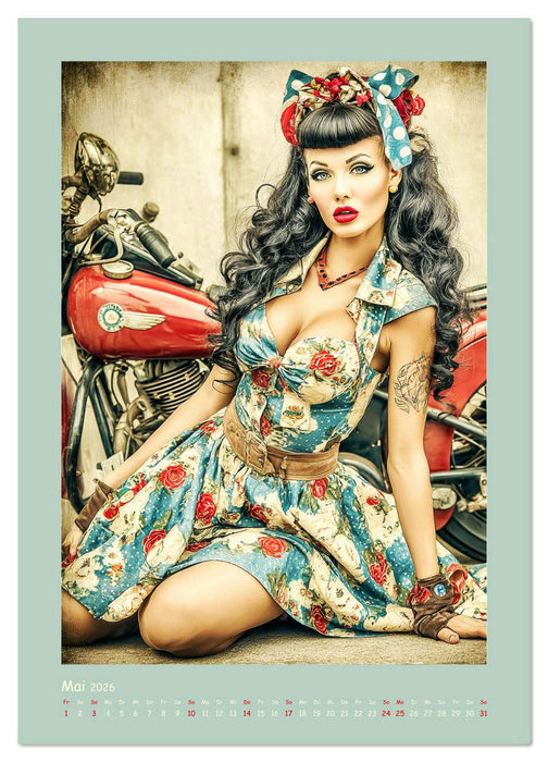 Flair der 50er Jahre. Girls im nostalgischen Pin-up-Stil (CALVENDO Wandkalender 2026)