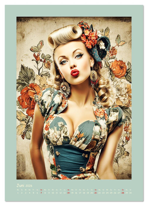 Flair der 50er Jahre. Girls im nostalgischen Pin-up-Stil (CALVENDO Premium Wandkalender 2026)