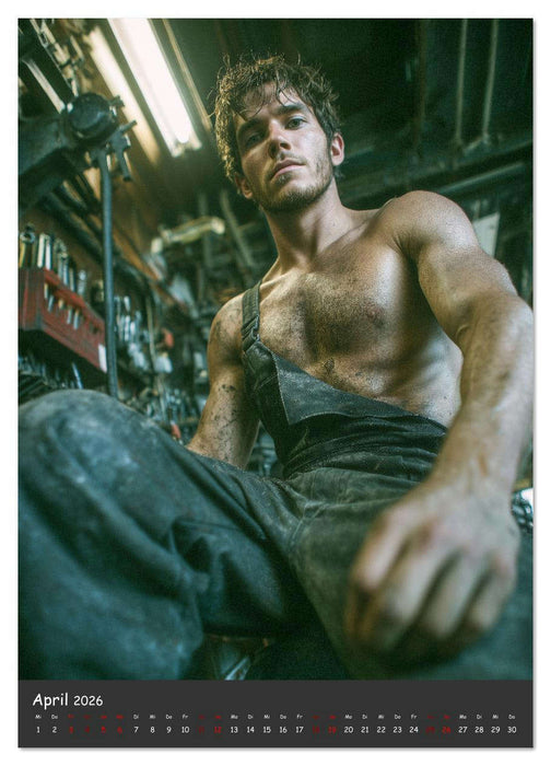 Schrauberträume - Sexy Männer zwischen Motoren und Öl (CALVENDO Premium Wandkalender 2026)