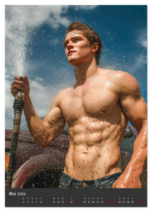 Schrauberträume - Sexy Männer zwischen Motoren und Öl (CALVENDO Premium Wandkalender 2026)