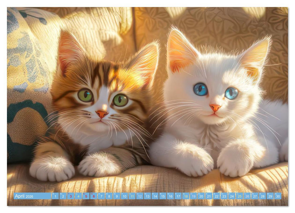 Katzen Illustrationen - Faszination pur (CALVENDO Wandkalender 2026)