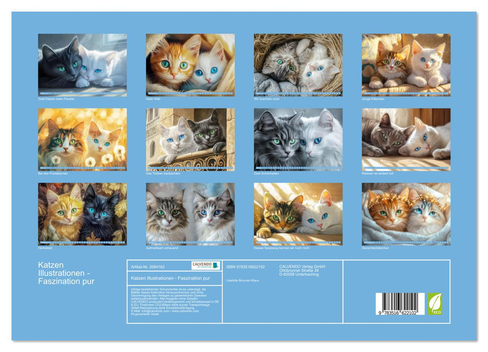 Katzen Illustrationen - Faszination pur (CALVENDO Premium Wandkalender 2026)