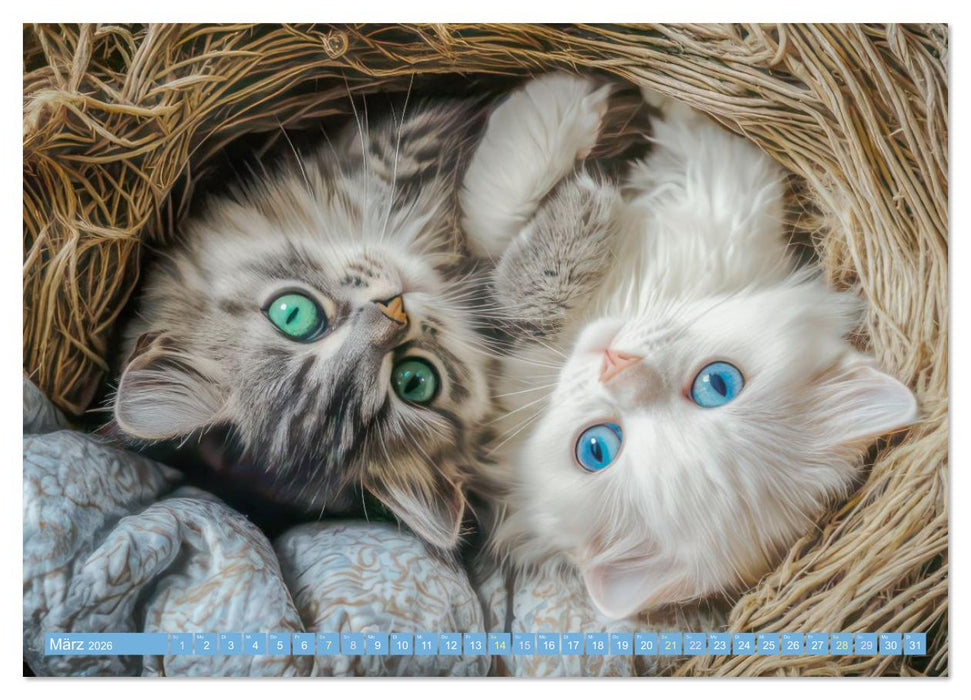 Katzen Illustrationen - Faszination pur (CALVENDO Premium Wandkalender 2026)