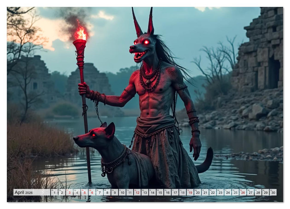 Aztekische Mythologie - Götter, Helden und Monster (CALVENDO Premium Wandkalender 2026)