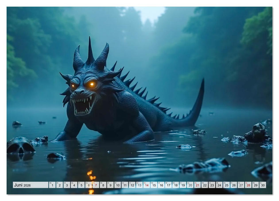 Aztekische Mythologie - Götter, Helden und Monster (CALVENDO Premium Wandkalender 2026)