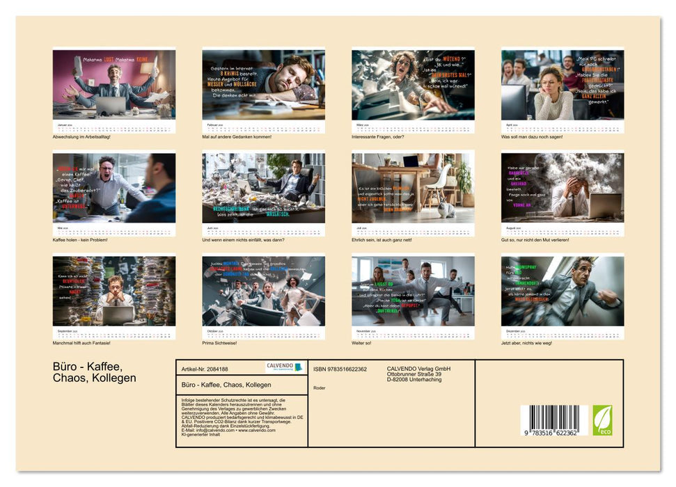 Büro - Kaffee, Chaos, Kollegen (CALVENDO Premium Wandkalender 2026)