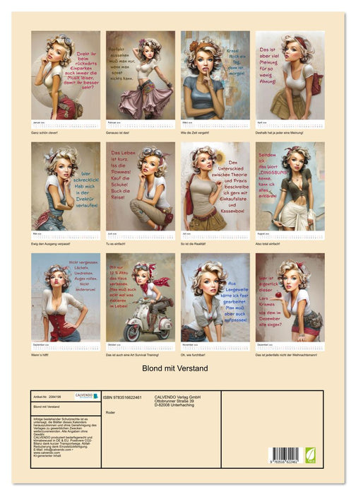 Blond mit Verstand (CALVENDO Wandkalender 2026)