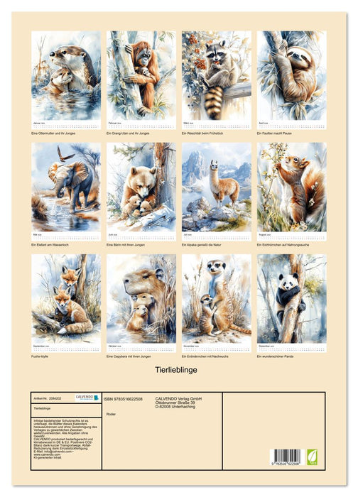 Tierlieblinge (CALVENDO Wandkalender 2026)