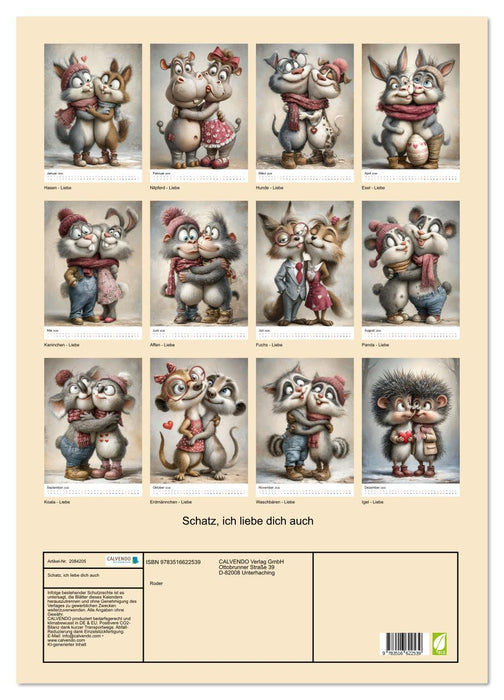 Schatz, ich liebe dich auch (CALVENDO Wandkalender 2026)