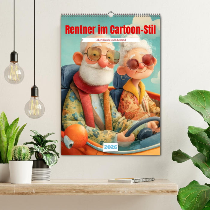 Rentner im Cartoon-Stil - Lebensfreude im Ruhestand (CALVENDO Wandkalender 2026)