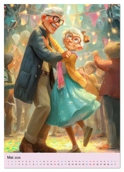 Rentner im Cartoon-Stil - Lebensfreude im Ruhestand (CALVENDO Wandkalender 2026)