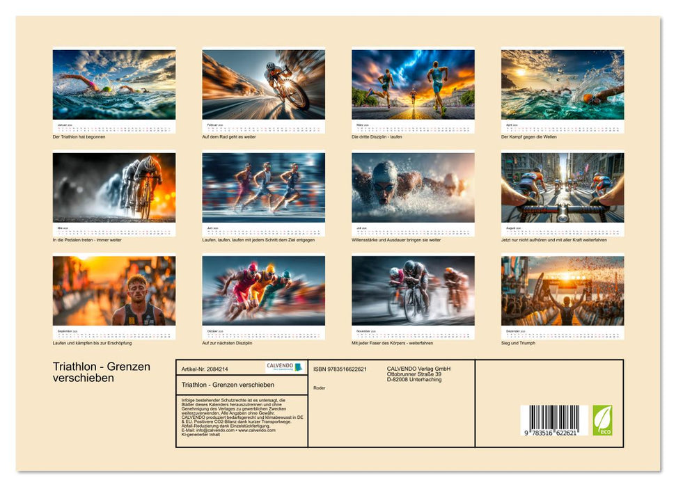 Triathlon - Grenzen verschieben (CALVENDO Premium Wandkalender 2026)