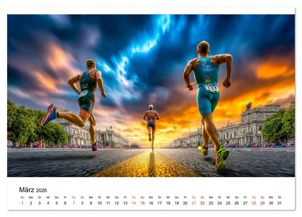 Triathlon - Grenzen verschieben (CALVENDO Premium Wandkalender 2026)