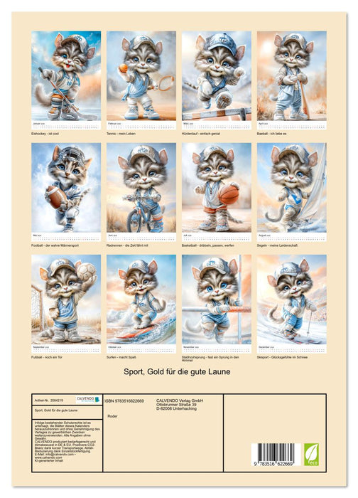 Sport, Gold für die gute Laune (CALVENDO Premium Wandkalender 2026)