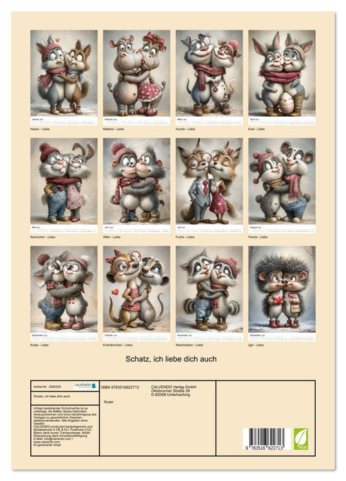 Schatz, ich liebe dich auch (CALVENDO Premium Wandkalender 2026)