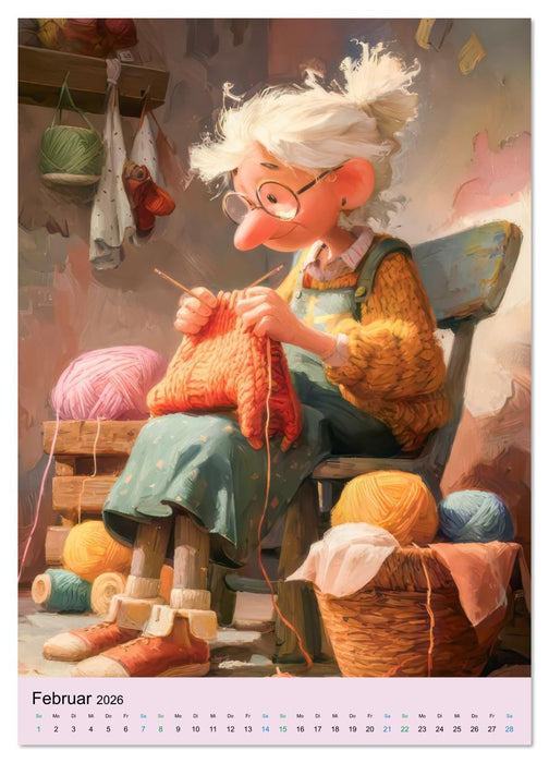 Rentner im Cartoon-Stil - Lebensfreude im Ruhestand (CALVENDO Premium Wandkalender 2026)