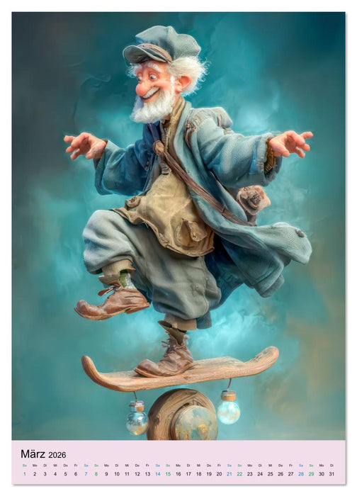 Rentner im Cartoon-Stil - Lebensfreude im Ruhestand (CALVENDO Premium Wandkalender 2026)