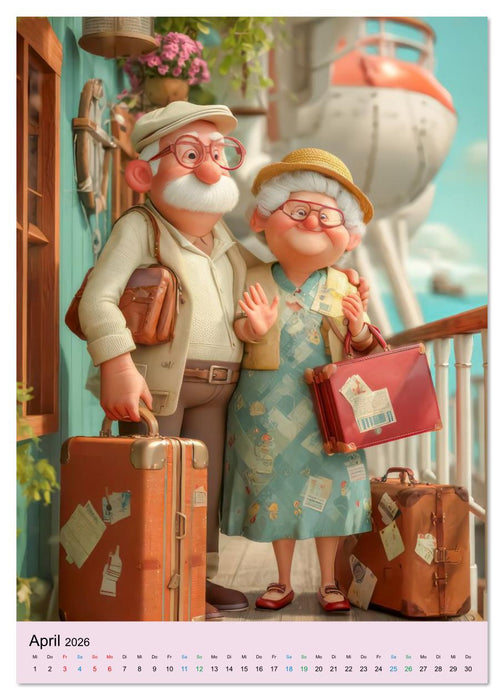Rentner im Cartoon-Stil - Lebensfreude im Ruhestand (CALVENDO Premium Wandkalender 2026)