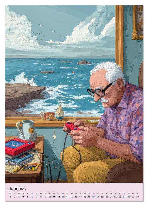 Rentner im Cartoon-Stil - Lebensfreude im Ruhestand (CALVENDO Premium Wandkalender 2026)