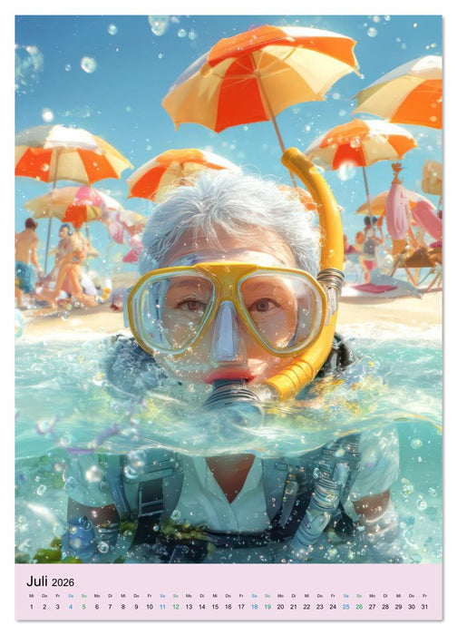 Rentner im Cartoon-Stil - Lebensfreude im Ruhestand (CALVENDO Premium Wandkalender 2026)