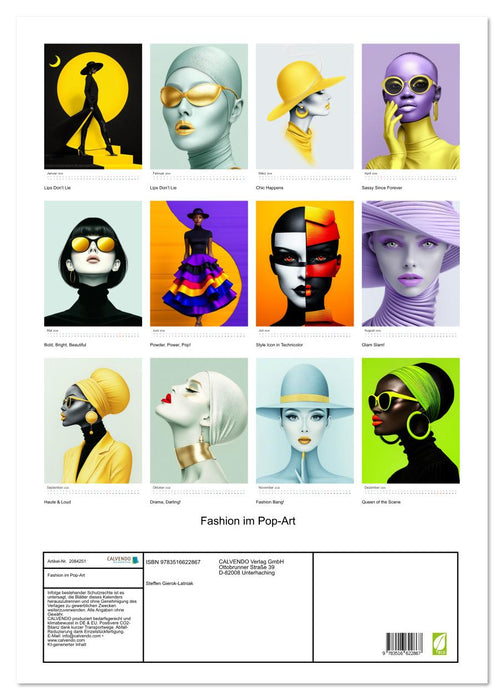 Fashion im Pop-Art (CALVENDO Wandkalender 2026)