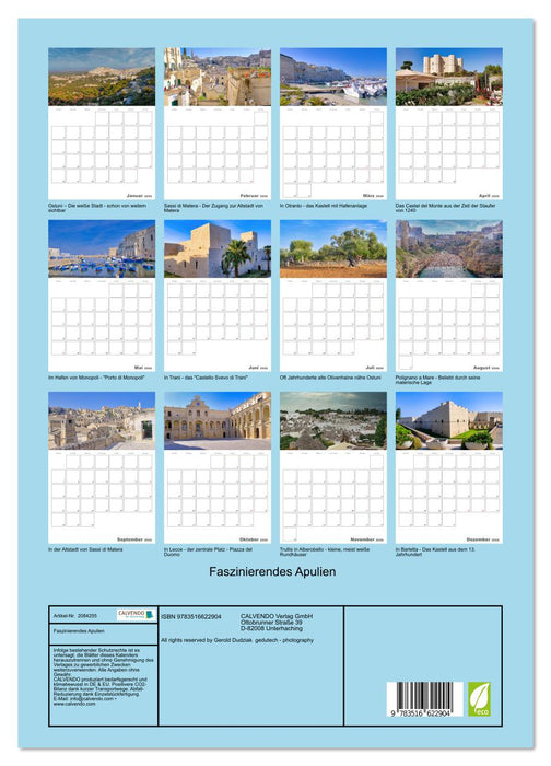 Faszinierendes Apulien (CALVENDO Wandkalender 2026)