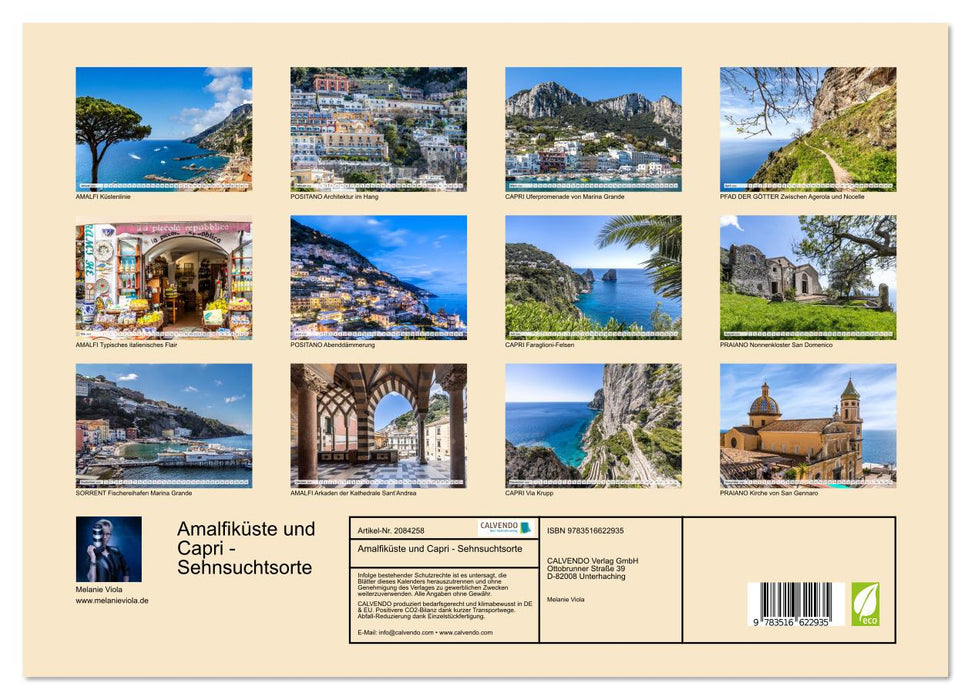 Amalfiküste und Capri - Sehnsuchtsorte (CALVENDO Premium Wandkalender 2026)
