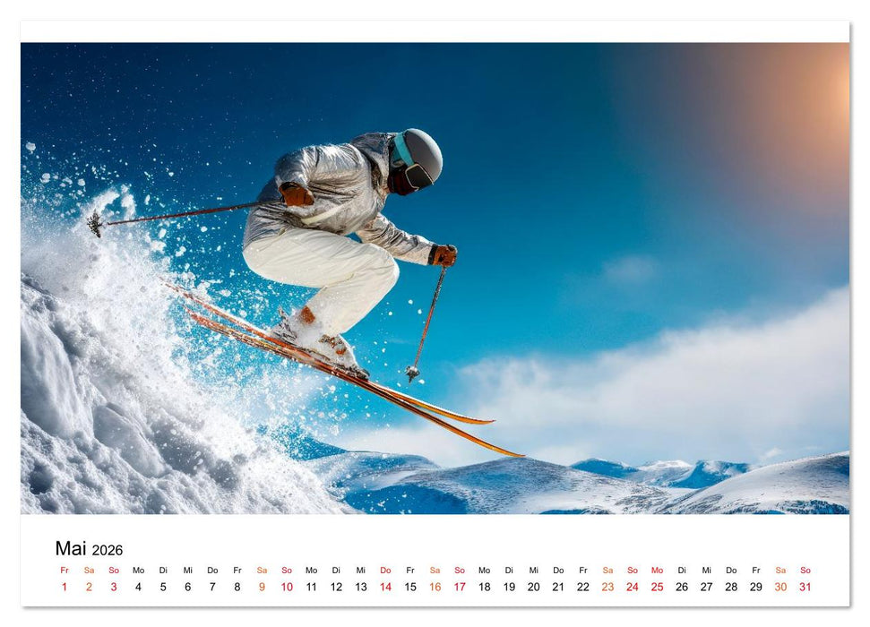 Skifahren - endlich Schnee (CALVENDO Wandkalender 2026)