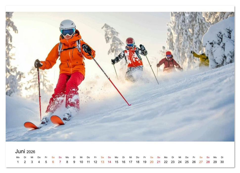 Skifahren - endlich Schnee (CALVENDO Wandkalender 2026)