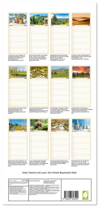 Arber, Rachel und Lusen: Der Hintere Bayerische Wald (CALVENDO Familienplaner 2026)