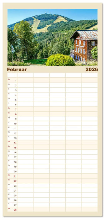 Arber, Rachel und Lusen: Der Hintere Bayerische Wald (CALVENDO Familienplaner 2026)