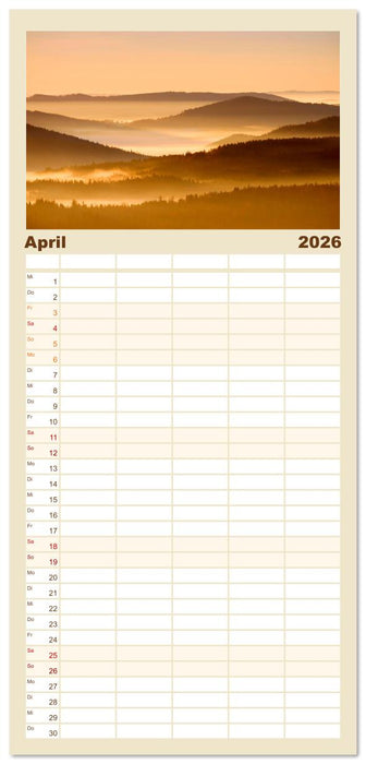 Arber, Rachel und Lusen: Der Hintere Bayerische Wald (CALVENDO Familienplaner 2026)