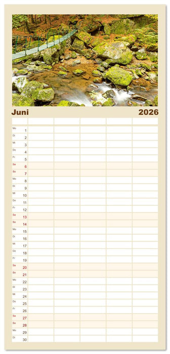 Arber, Rachel und Lusen: Der Hintere Bayerische Wald (CALVENDO Familienplaner 2026)